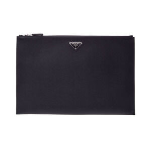 Prada Saffiano Black Clutch Bag